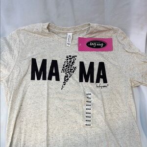 Mama w/ Lighting Bolt Graphic T-Shirt - Cream colored, Woman’s Medium, NWT